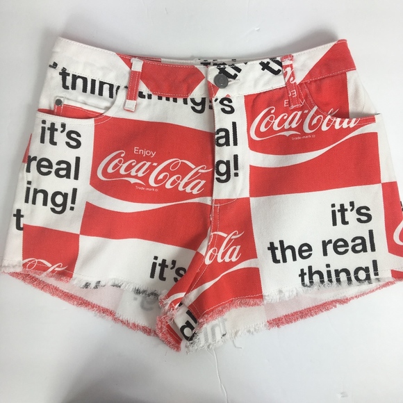 Coke Cola Pants - NWT Coca Cola Shorts Small Medium High Waist